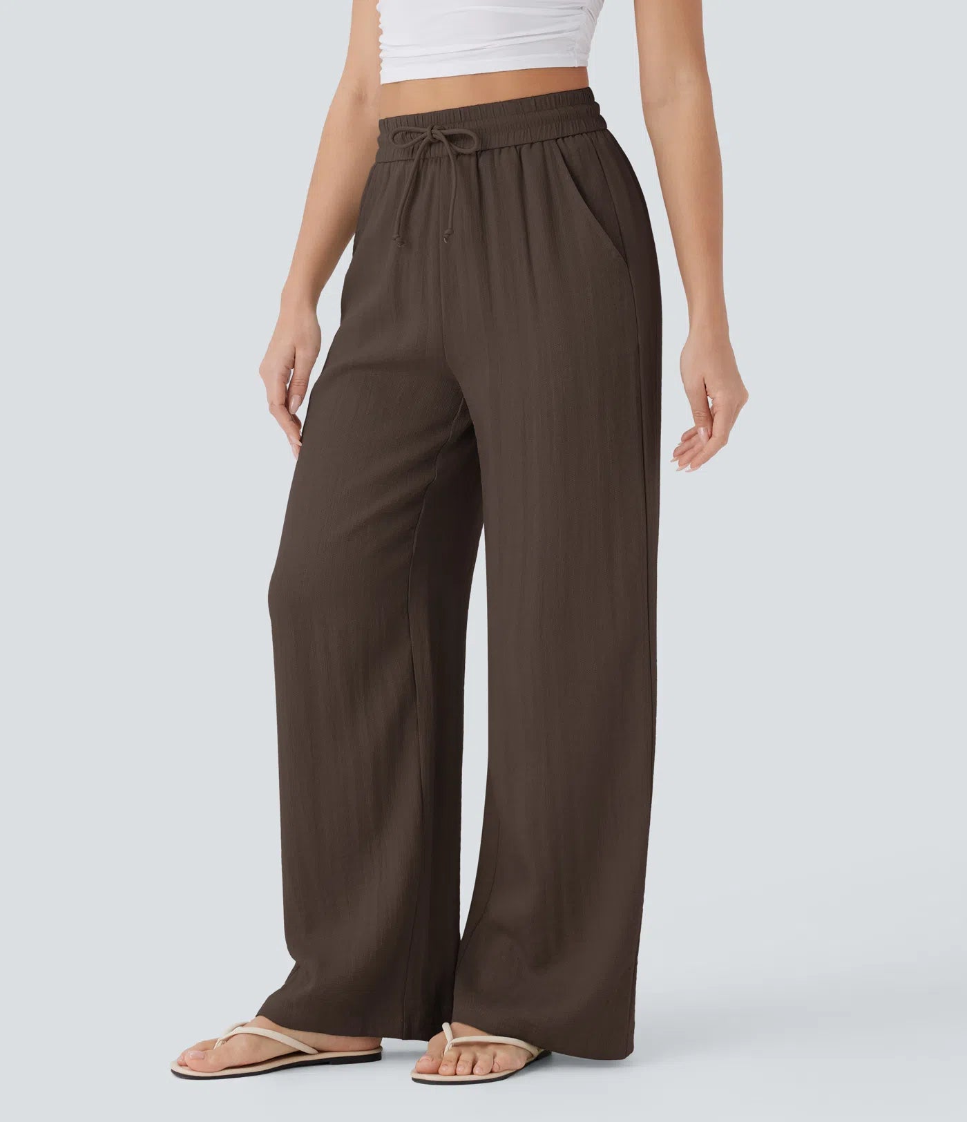CORAL | PANTALONES ANCHOS DE LINO