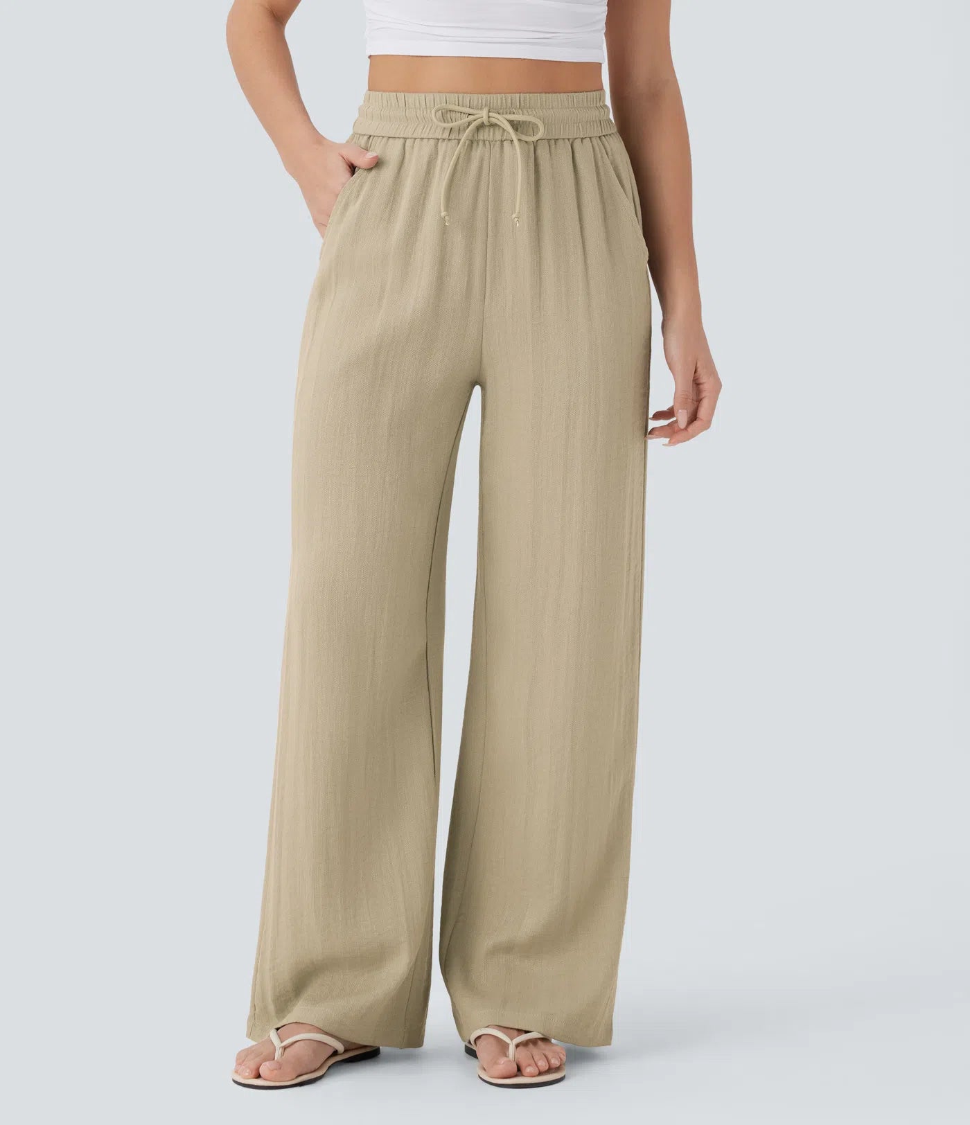 CORAL | PANTALONES ANCHOS DE LINO