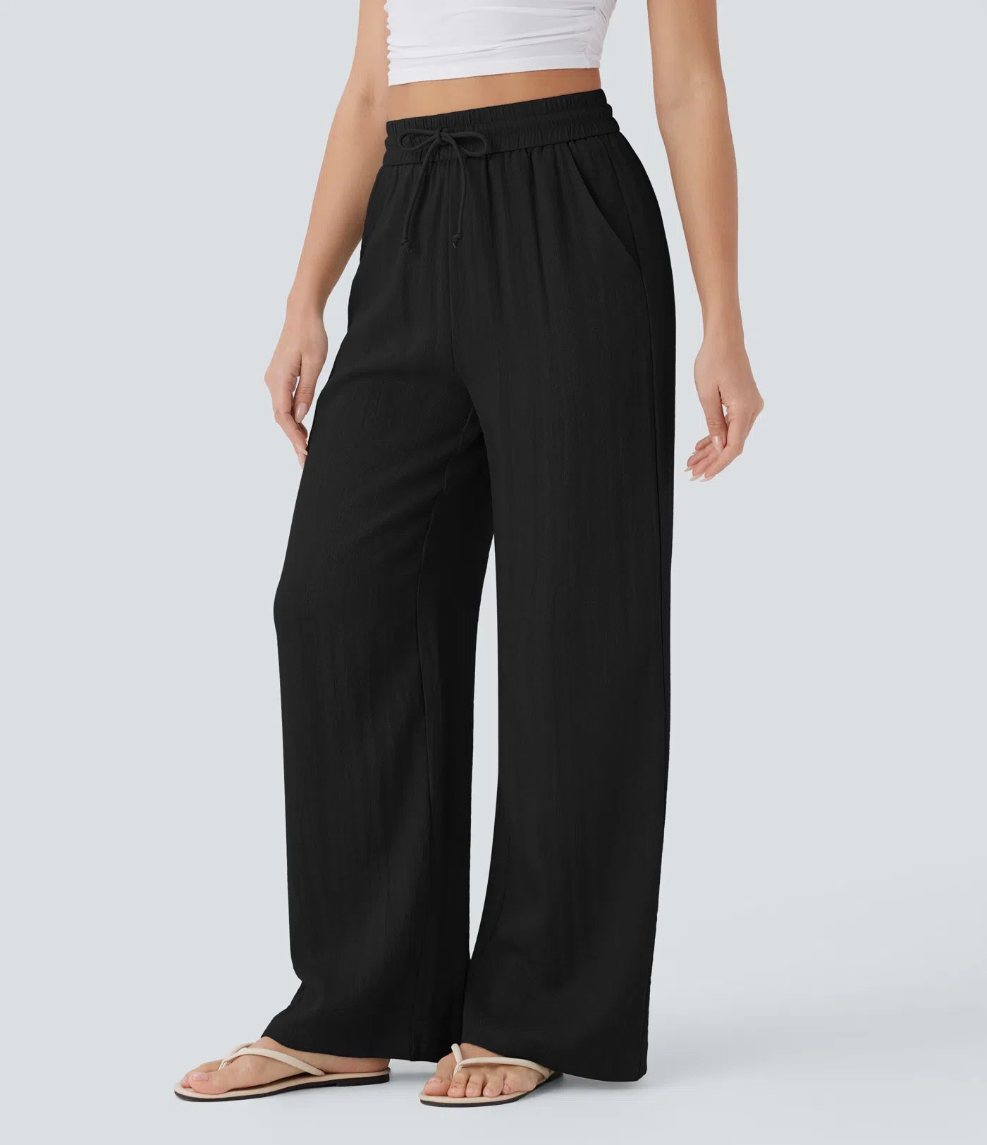 CORAL | PANTALONES ANCHOS DE LINO