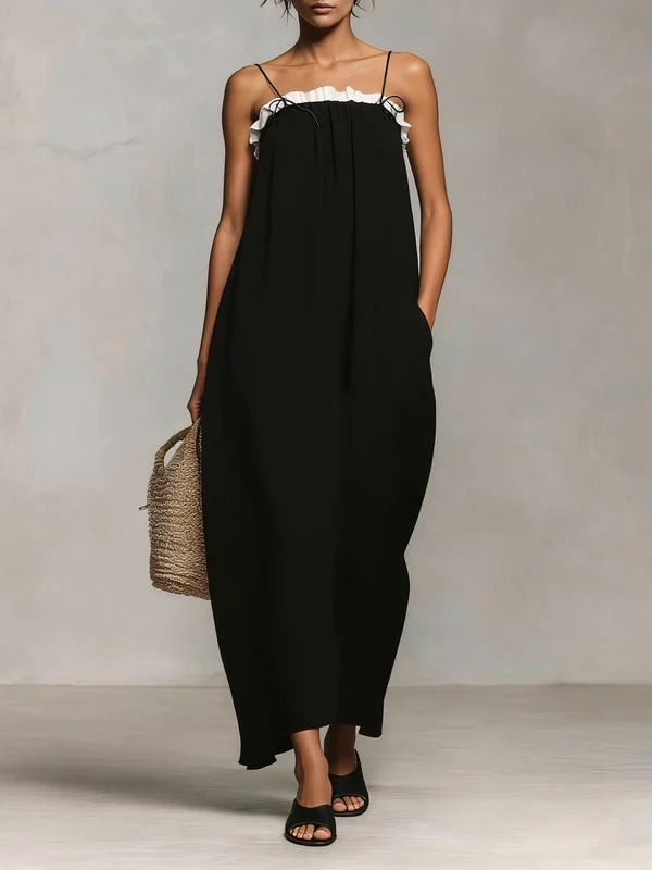 MIRELLE | VESTIDO LARGO PARA MUJER CON TIRANTES FINOS