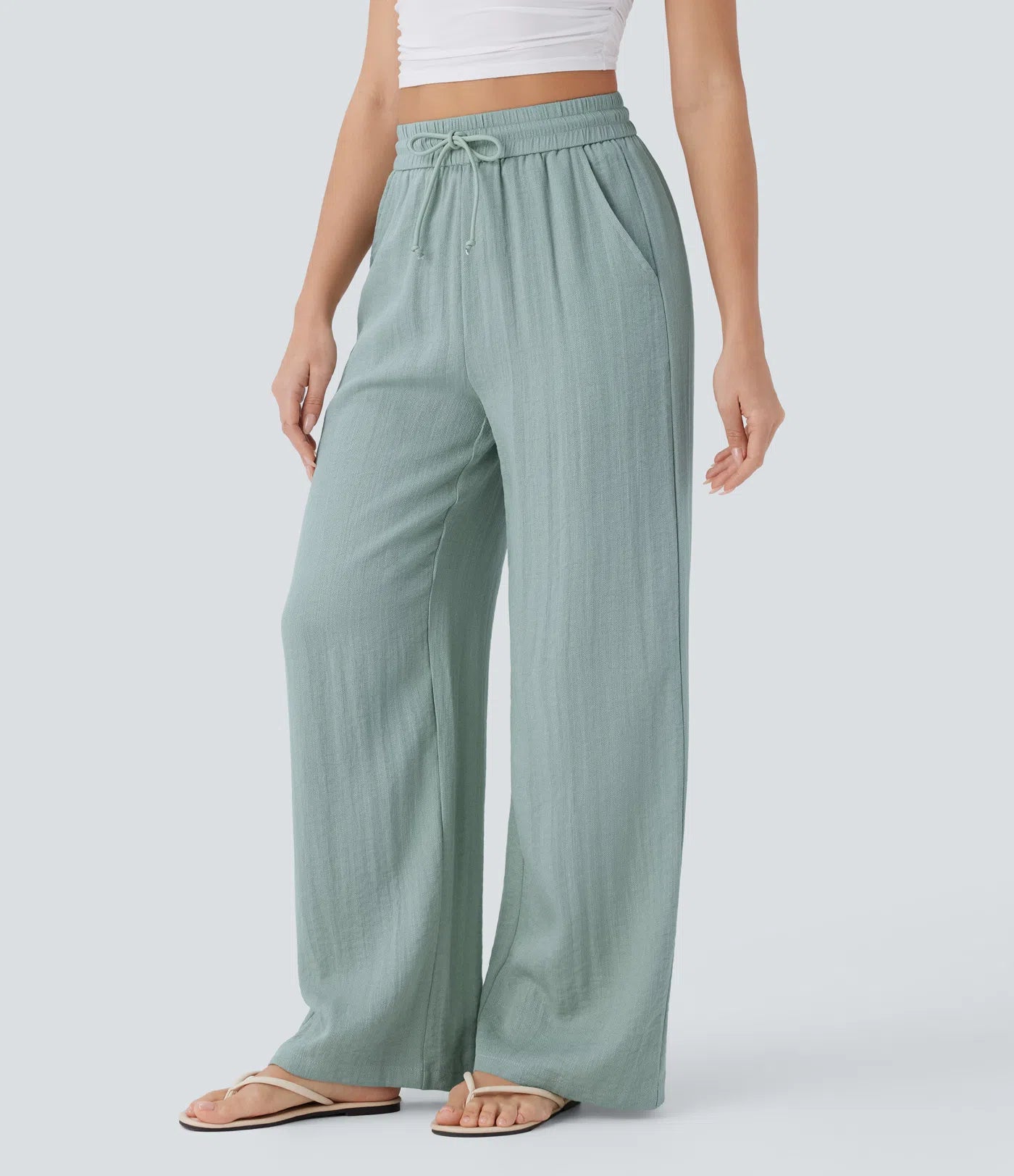 CORAL | PANTALONES ANCHOS DE LINO