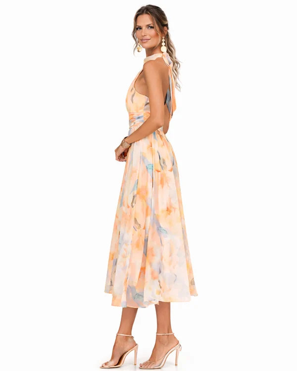 AURORA | VESTIDO HALTER CON ESTAMPADO PARA MUJER