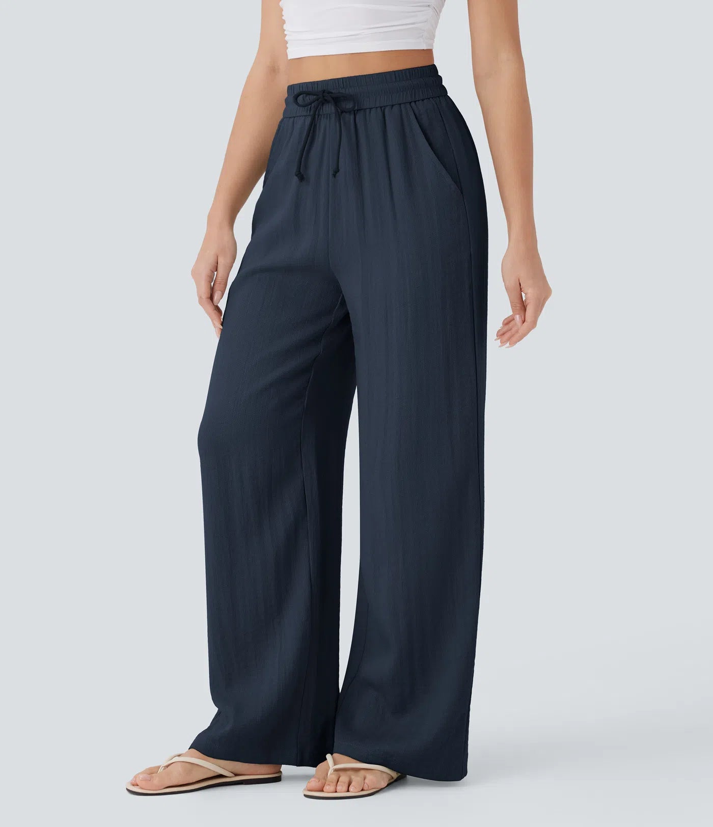 CORAL | PANTALONES ANCHOS DE LINO