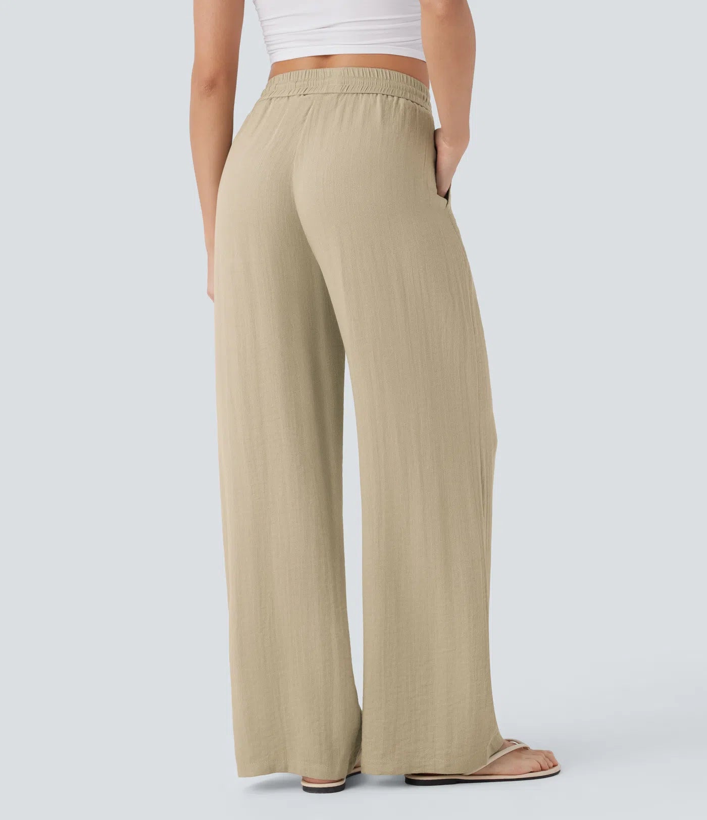 CORAL | PANTALONES ANCHOS DE LINO