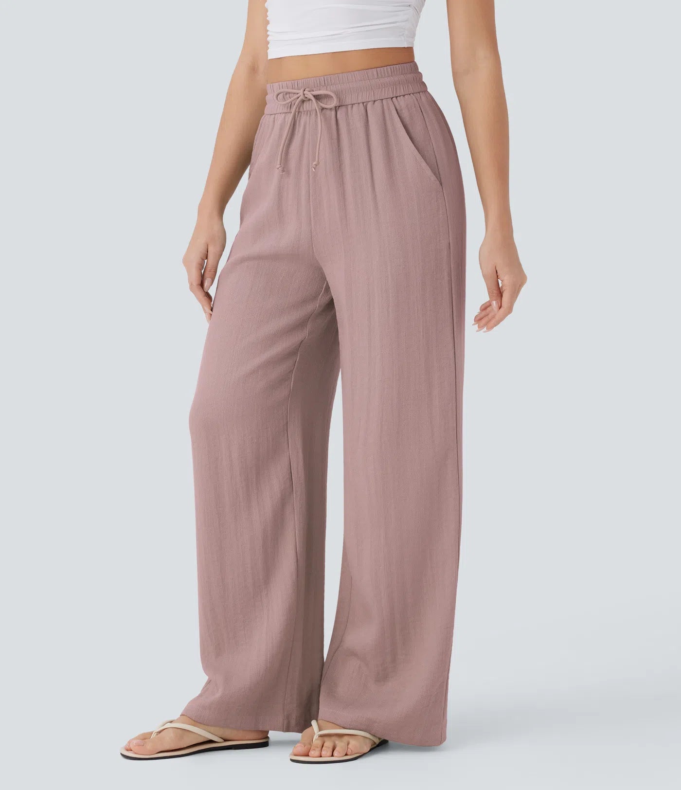CORAL | PANTALONES ANCHOS DE LINO