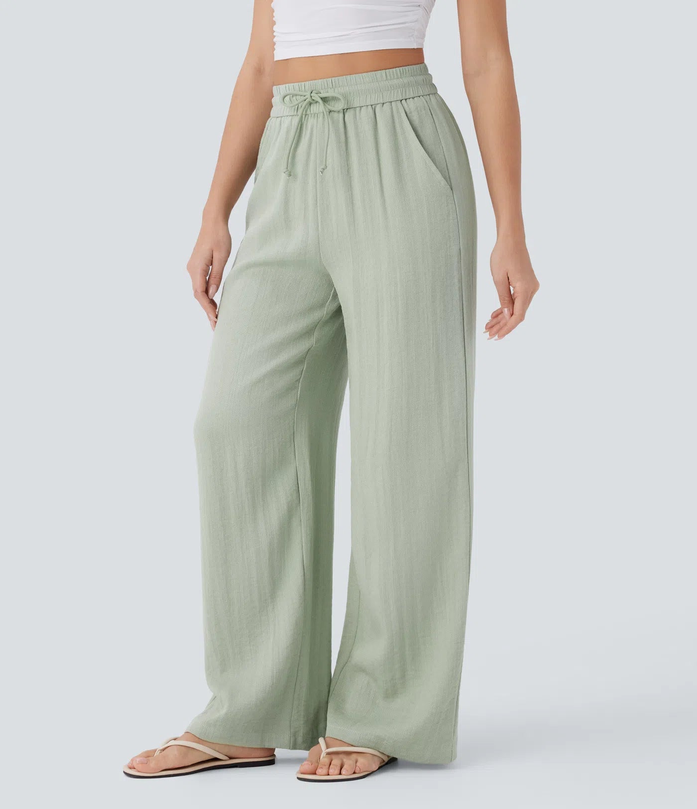 CORAL | PANTALONES ANCHOS DE LINO