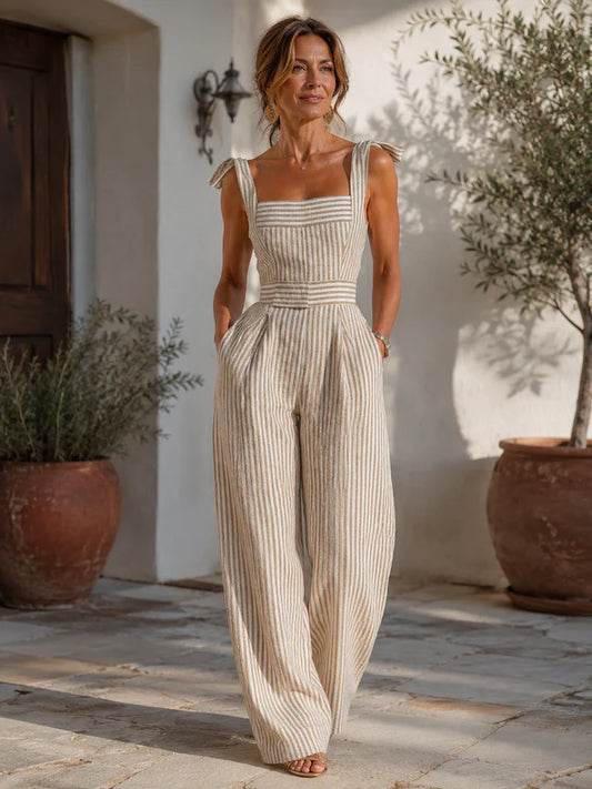 LETIZIA | MONO ELEGANTE PARA MUJER A RAYAS