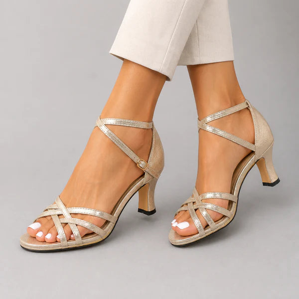 AURORA | SANDALIAS DE BAILE DORADAS