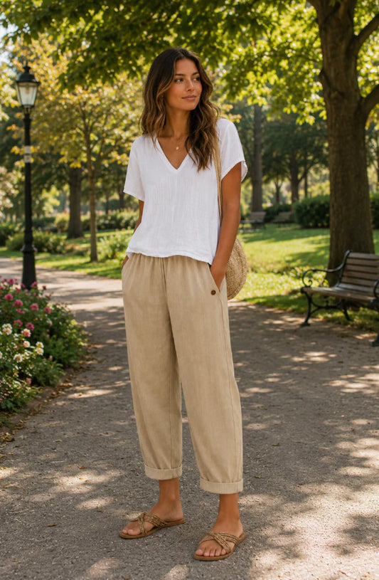 NAPOLI | PANTALONES DE LINO LIGEROS PARA MUJER