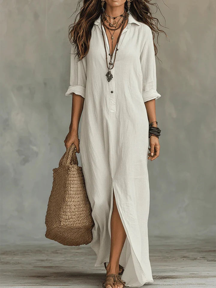 CANNES | VESTIDO LARGO CON BOTONES