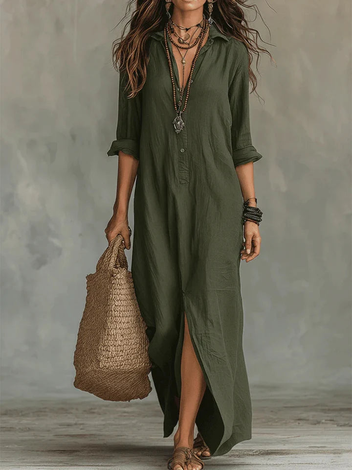 CANNES | VESTIDO LARGO CON BOTONES