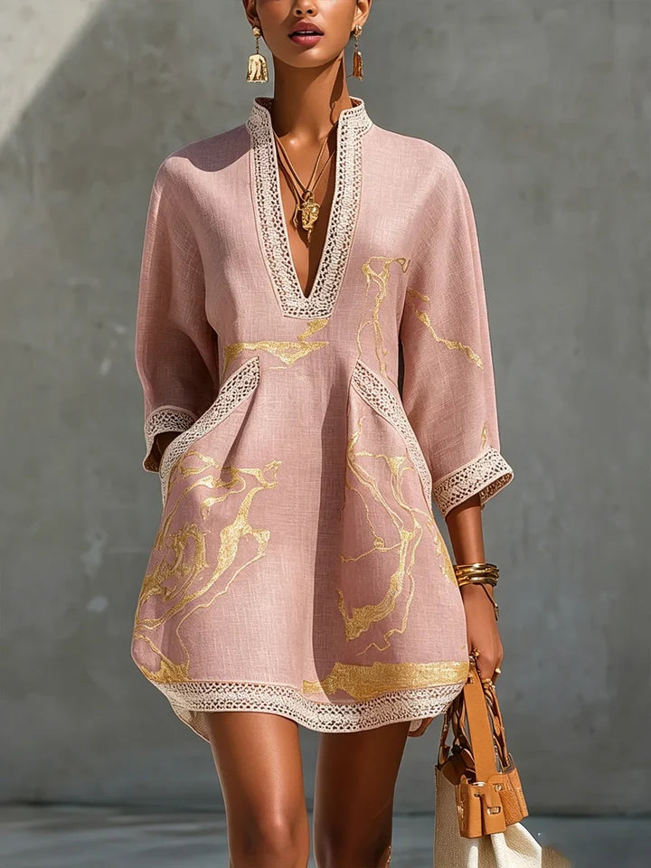 RENATA | VESTIDO DE ENCAJE CON ESCOTE EN V
