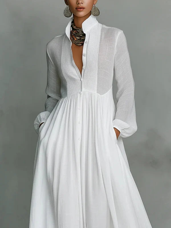LEONIE | VESTIDO LARGO DE MUJER CON CUELLO ALTO