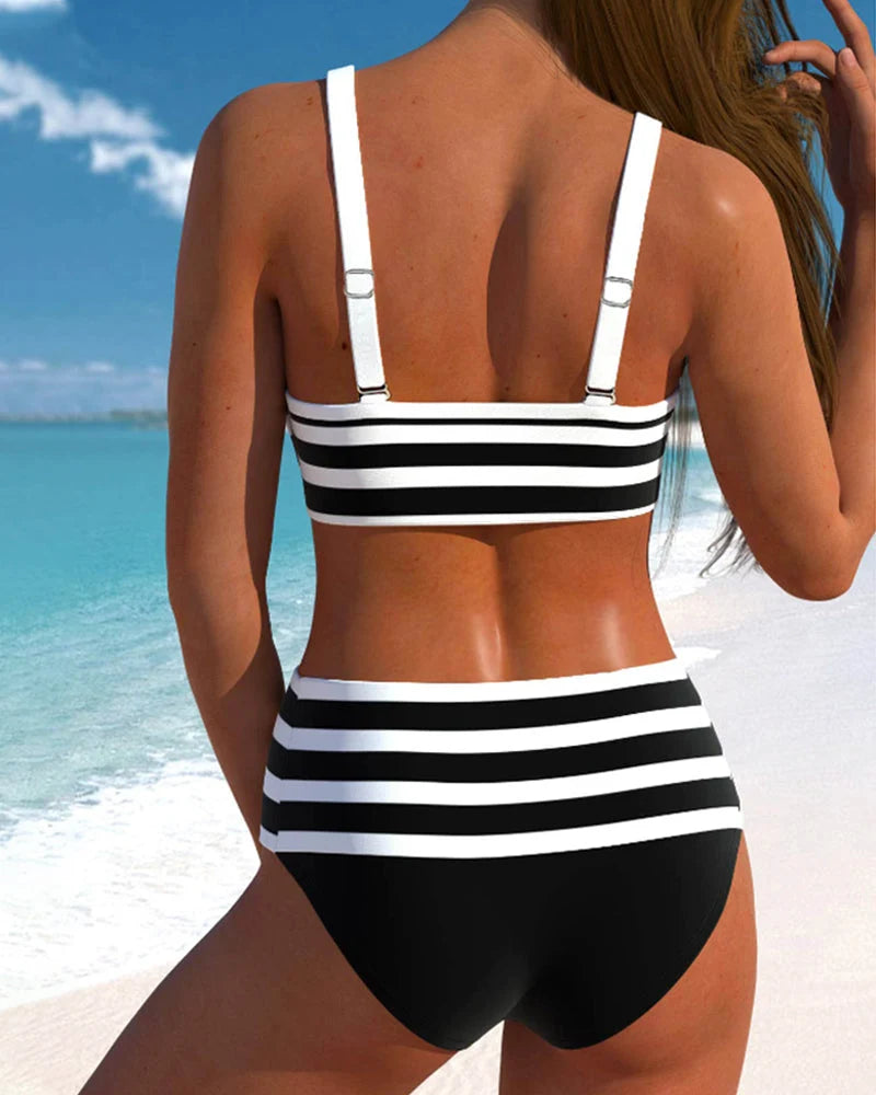 LUCÍA | BIKINI A RAYAS DE TIRO ALTO
