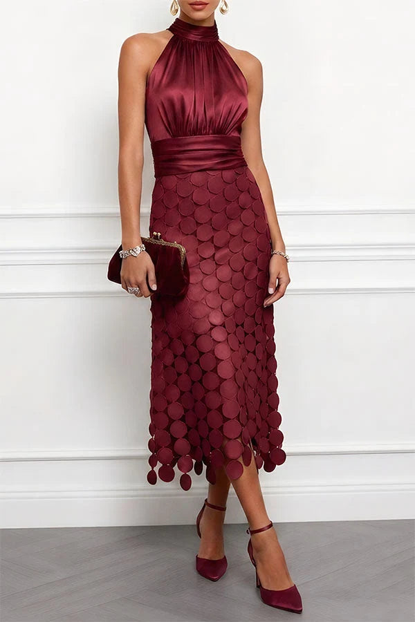 CÉLINE | VESTIDO MIDI CEREMONIAL Y ELEGANTE