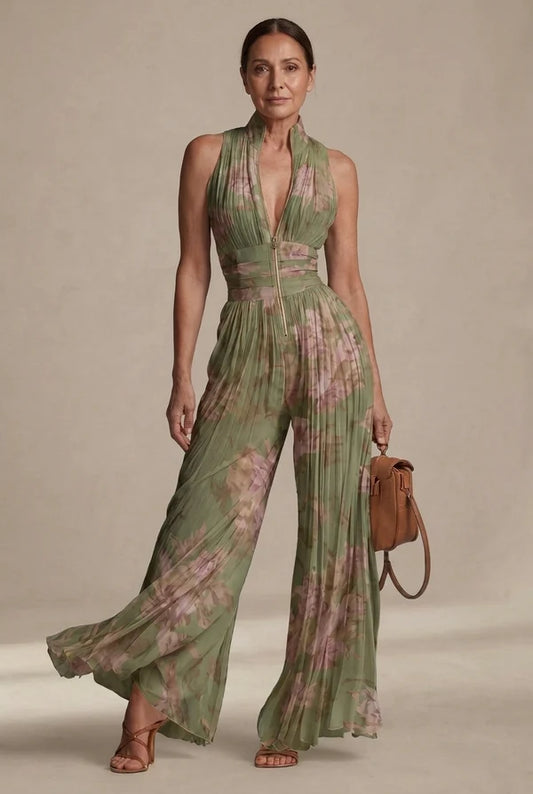 INÉS | MONO PLISADO Y FLORAL PARA MUJER